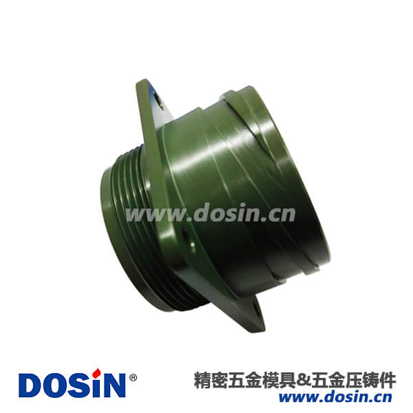 电镀绿锌航空插头铝合金压铸方型壳体