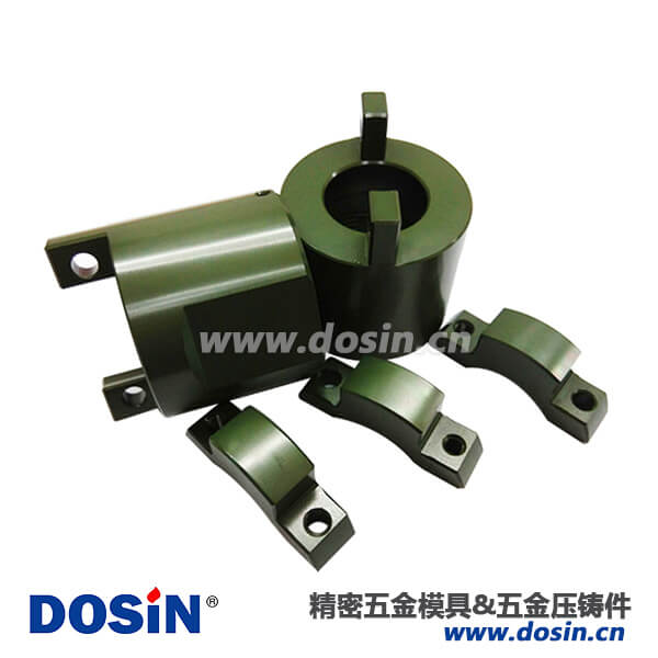 铝合金压铸尾夹压板电镀深绿色航空插件